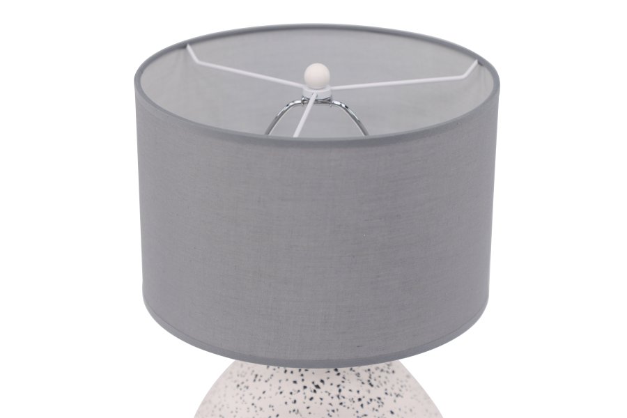 VENTURE DESIGN Sisteron bordlampe - mrkegr hr og hvid terrazzo