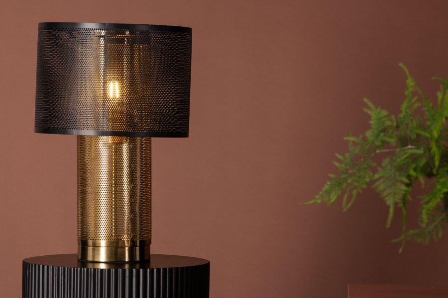 VENTURE DESIGN Gap bordlampe - guld og sort jern