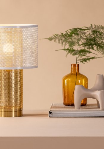VENTURE DESIGN Gap bordlampe - hvid og guld jern