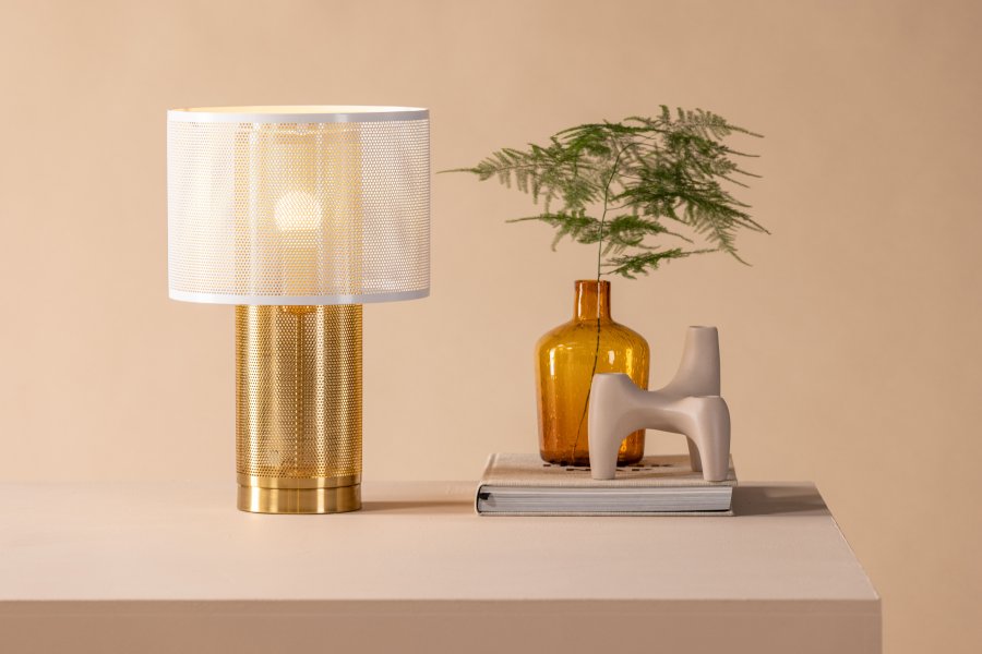 VENTURE DESIGN Gap bordlampe - hvid og guld jern