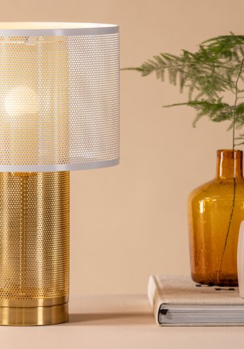 VENTURE DESIGN Gap bordlampe - hvid og guld jern