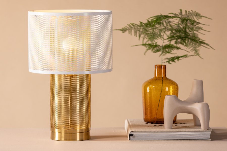 VENTURE DESIGN Gap bordlampe - hvid og guld jern