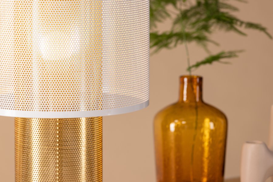 VENTURE DESIGN Gap bordlampe - hvid og guld jern