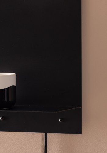 VENTURE DESIGN Troyes vglampe, m. hylde - hvid glas og sort jern