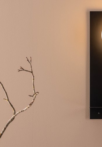 VENTURE DESIGN Troyes vglampe, m. hylde - hvid glas og sort jern