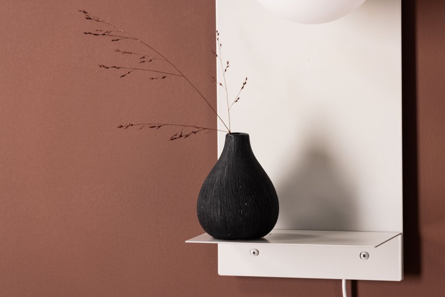 VENTURE DESIGN Troyes vglampe, m. hylde - hvid glas og lysegr jern