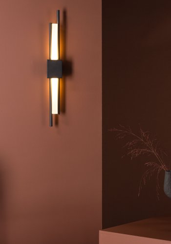 VENTURE DESIGN Clermont vglampe - hvid akryl og sort jern