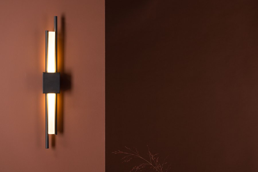 VENTURE DESIGN Clermont vglampe - hvid akryl og sort jern