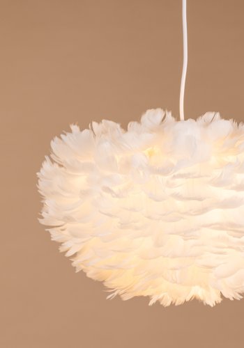 VENTURE DESIGN Nicola loftlampe, Medium - hvid kunstige fjer