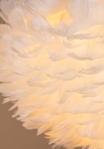 VENTURE DESIGN Nicola loftlampe, Medium - hvid kunstige fjer
