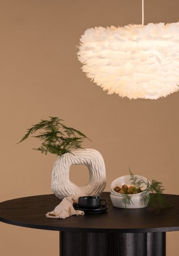 VENTURE DESIGN Nicola loftlampe, Large - hvid kunstige fjer