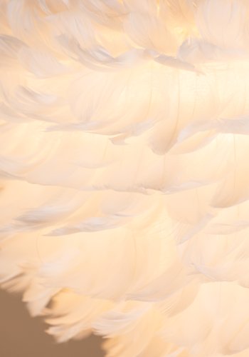 VENTURE DESIGN Nicola loftlampe, Large - hvid kunstige fjer