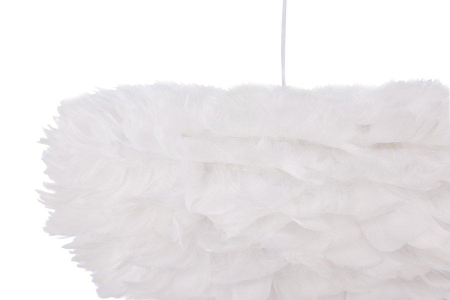 VENTURE DESIGN Nicola loftlampe, X-Large - hvid kunstige fjer