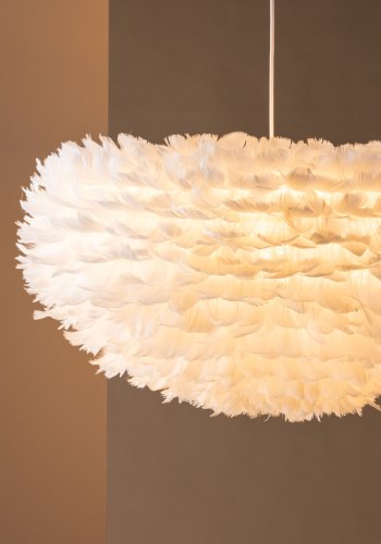 VENTURE DESIGN Nicola loftlampe, X-Large - hvid kunstige fjer