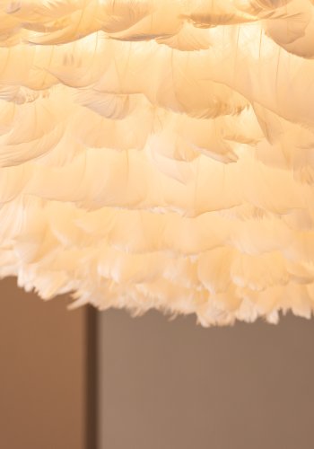 VENTURE DESIGN Nicola loftlampe, X-Large - hvid kunstige fjer