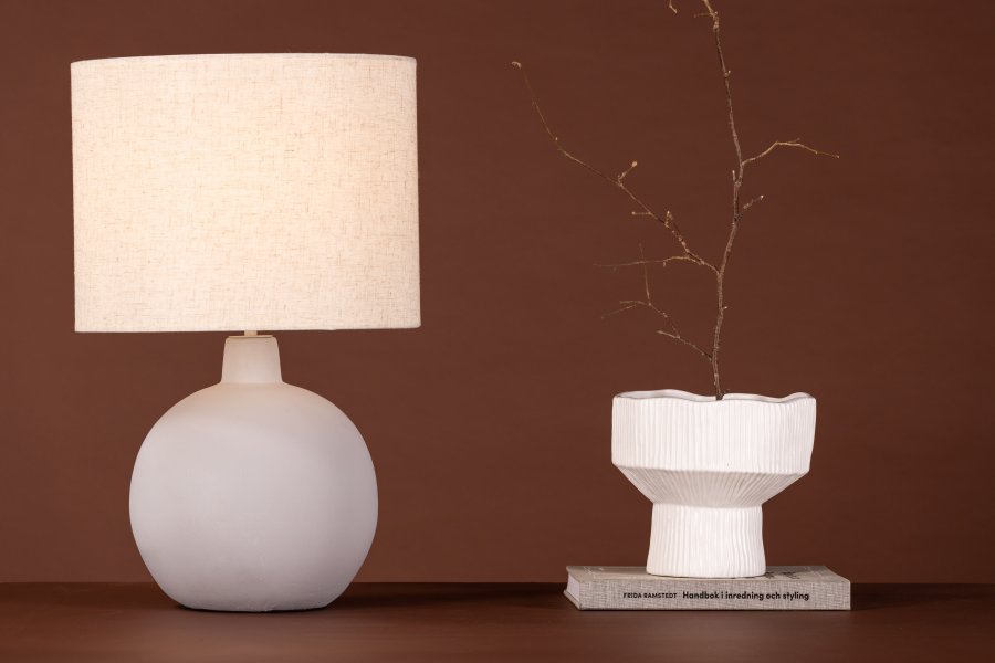 VENTURE DESIGN Torcello bordlampe - beige hr og gr beton