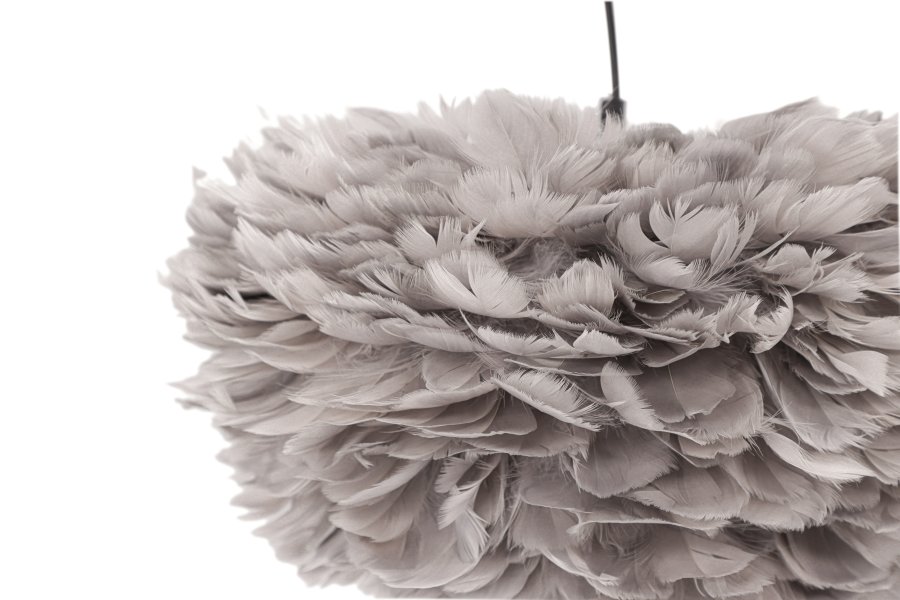 VENTURE DESIGN Nicola loftlampe, Medium - gr kunstige fjer