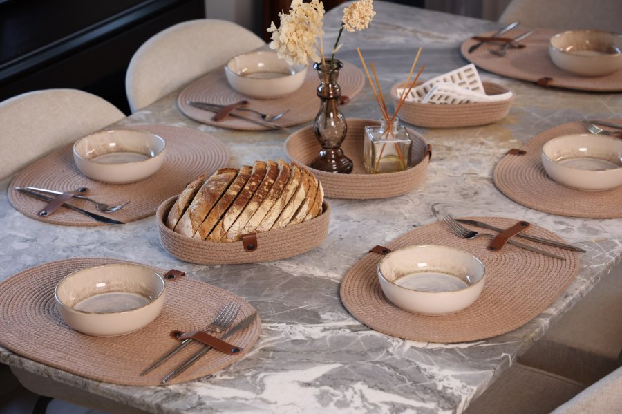 NORDVÄRK Jut brdkurv - beige bomuld (st med 3)