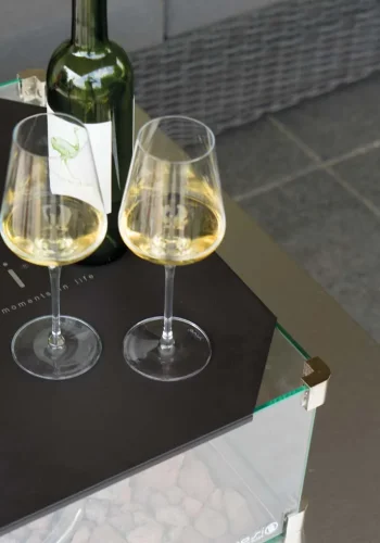 COSI FIRES Cosi bordplade, glaskant L til ildbord, kvadratisk - sort stl (53x53)