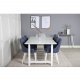 VENTURE DESIGN Plaza spisebordsstol, m. armln - bl polyester og hvid metal