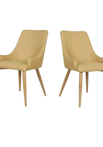 VENTURE DESIGN Plaza spisebordsstol, m. armln - sennepsgul polyester og metal