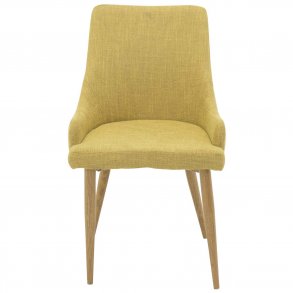 VENTURE DESIGN Plaza spisebordsstol, m. armln - sennepsgul polyester og metal