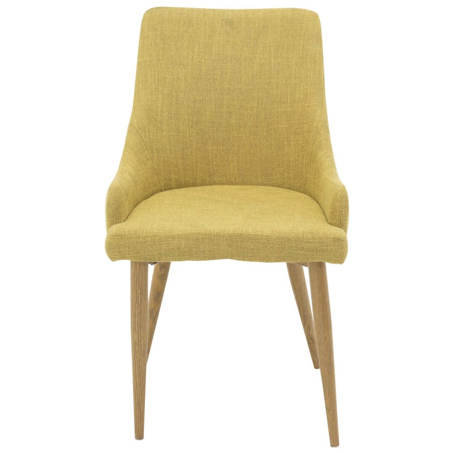 VENTURE DESIGN Plaza spisebordsstol, m. armln - sennepsgul polyester og metal