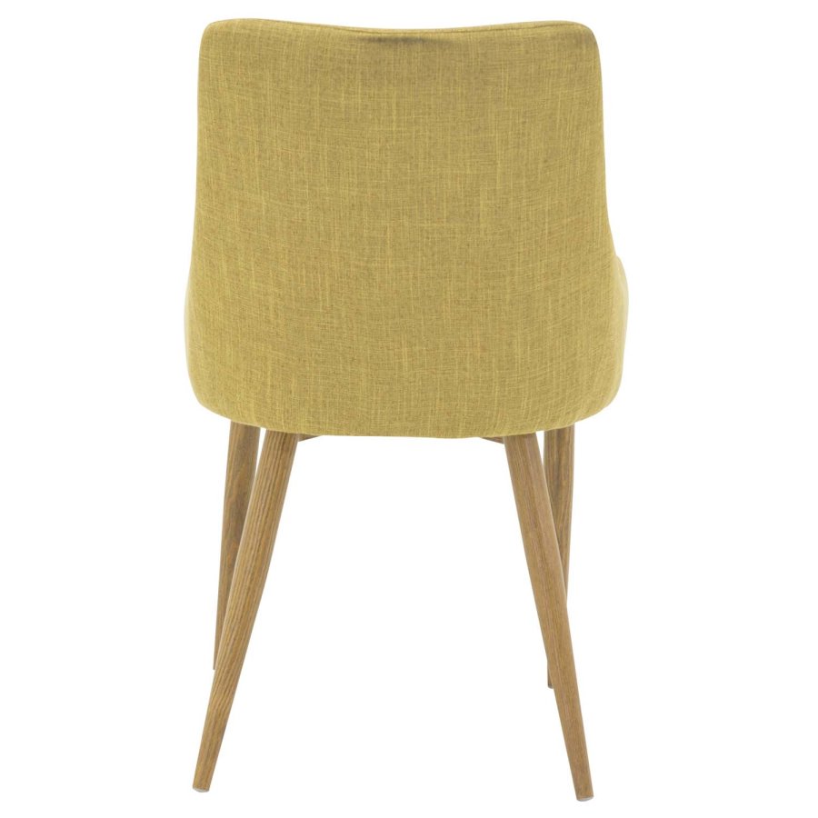 VENTURE DESIGN Plaza spisebordsstol, m. armln - sennepsgul polyester og metal