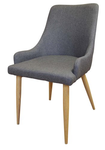 VENTURE DESIGN Plaza spisebordsstol, m. armln - mrkegr polyester og metal