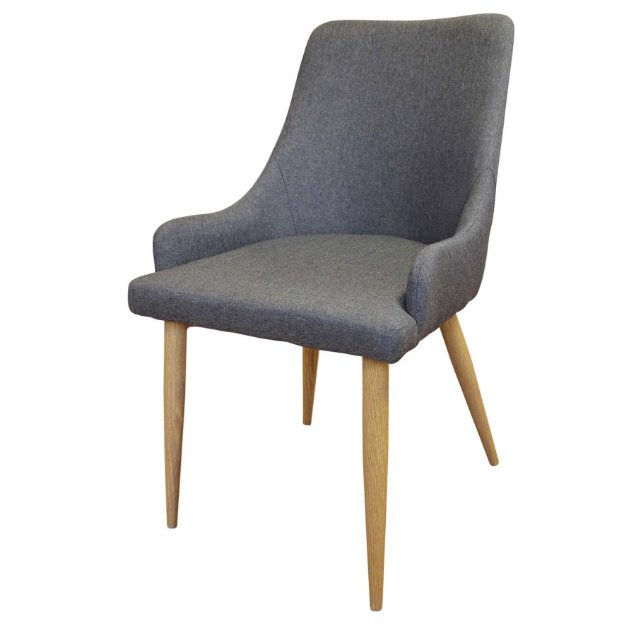 VENTURE DESIGN Plaza spisebordsstol, m. armln - mrkegr polyester og metal