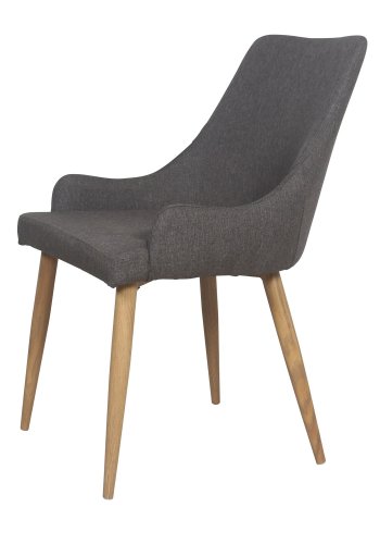 VENTURE DESIGN Plaza spisebordsstol, m. armln - mrkegr polyester og metal