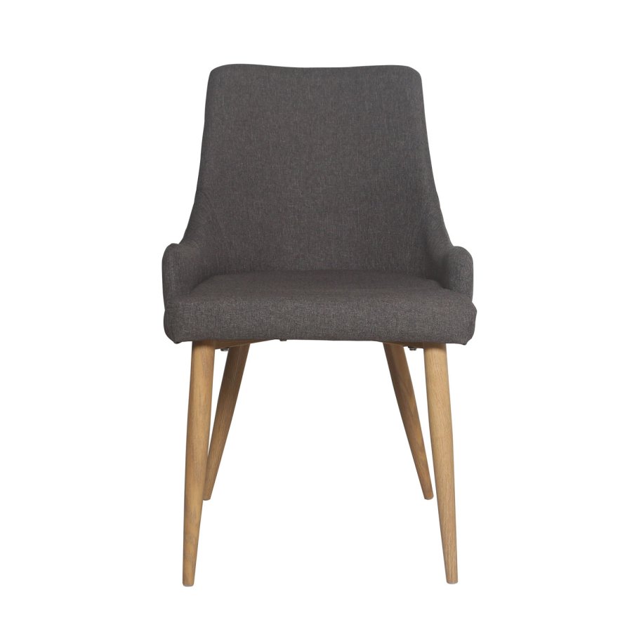 VENTURE DESIGN Plaza spisebordsstol, m. armln - mrkegr polyester og metal