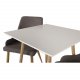 VENTURE DESIGN Plaza spisebordsstol, m. armln - mrkegr polyester og metal