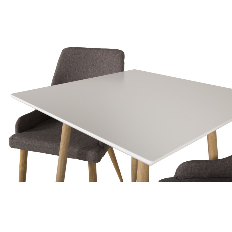 VENTURE DESIGN Plaza spisebordsstol, m. armln - mrkegr polyester og metal