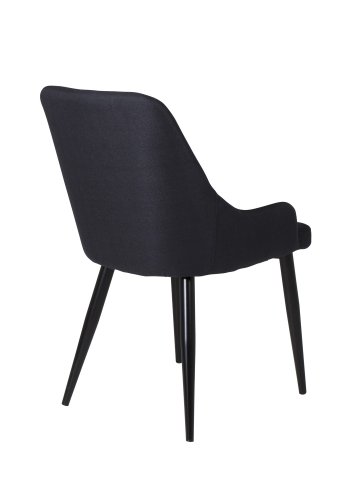 VENTURE DESIGN Plaza spisebordsstol, m. armln - sort polyester og sort metal