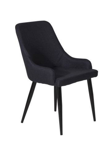 VENTURE DESIGN Plaza spisebordsstol, m. armln - sort polyester og sort metal