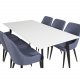 VENTURE DESIGN Plaza spisebordsstol, m. armln - bl polyester og sort metal