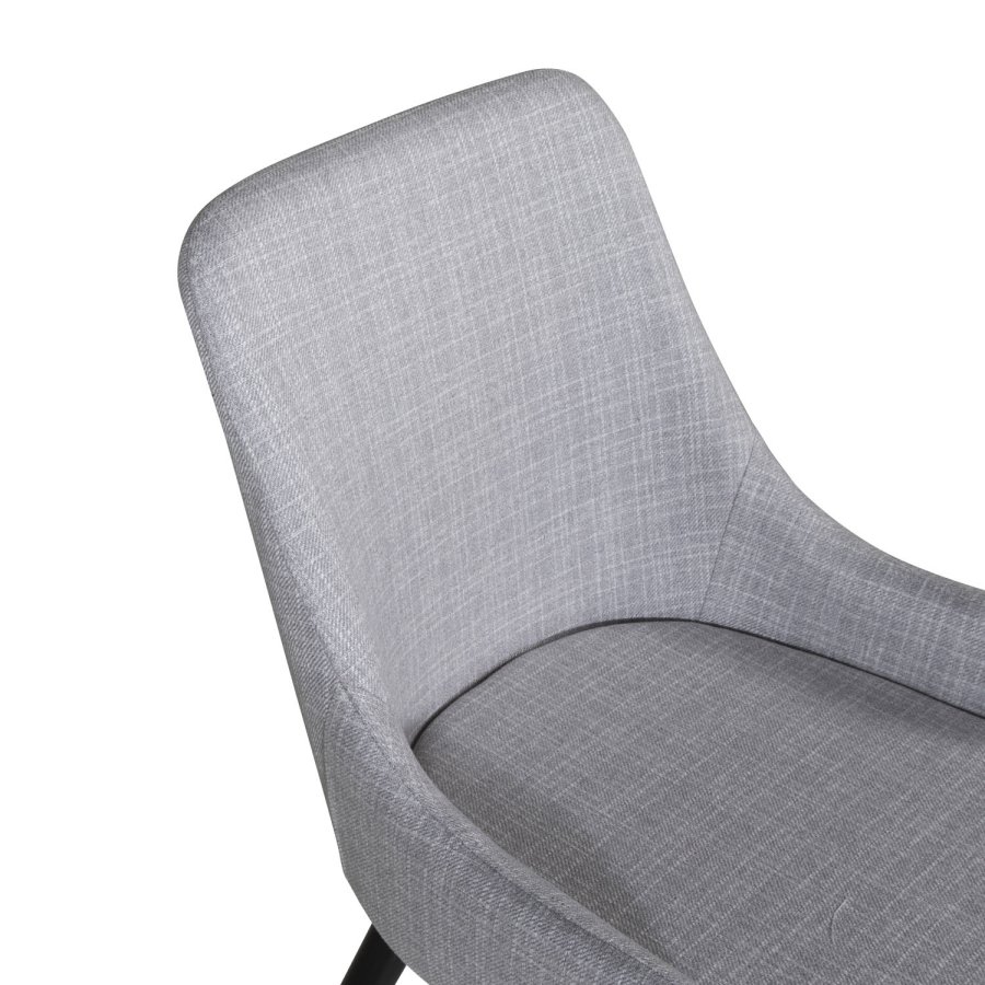 VENTURE DESIGN Plaza spisebordsstol, m. armln - lysegr polyester og sort metal