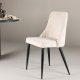 VENTURE DESIGN Leone spisebordsstol - beige polyester fljl og sort stl