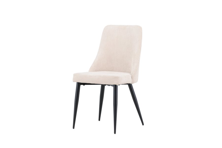 VENTURE DESIGN Leone spisebordsstol - beige polyester fljl og sort stl