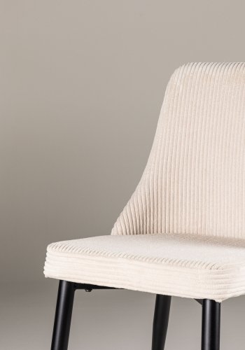 VENTURE DESIGN Leone spisebordsstol - beige polyester fljl og sort stl