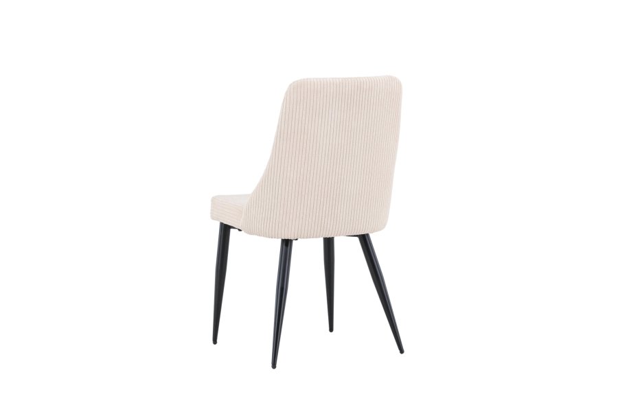 VENTURE DESIGN Leone spisebordsstol - beige polyester fljl og sort stl