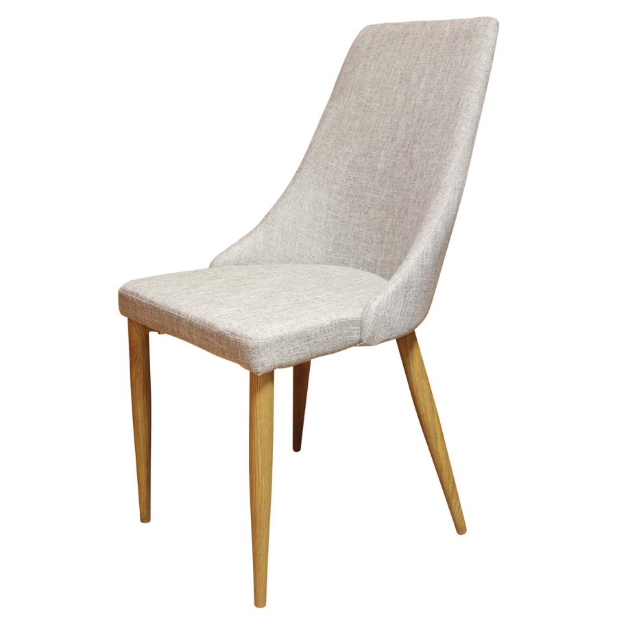 VENTURE DESIGN Leone spisebordsstol, m. armln - lysegr polyester og natur metal