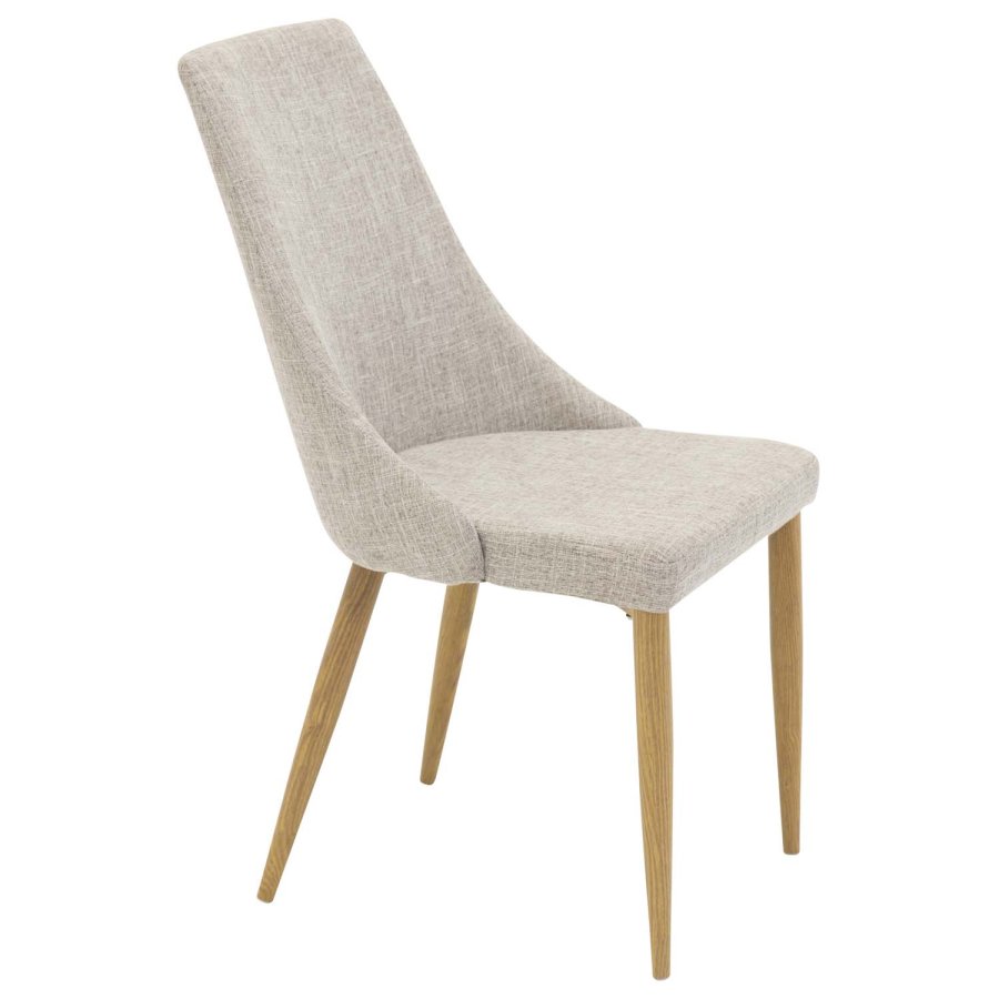 VENTURE DESIGN Leone spisebordsstol, m. armln - lysegr polyester og natur metal