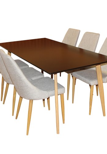 VENTURE DESIGN Leone spisebordsstol, m. armln - lysegr polyester og natur metal