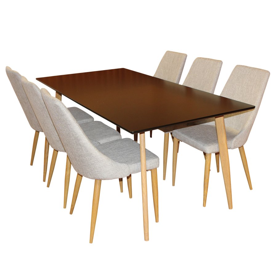 VENTURE DESIGN Leone spisebordsstol, m. armln - lysegr polyester og natur metal