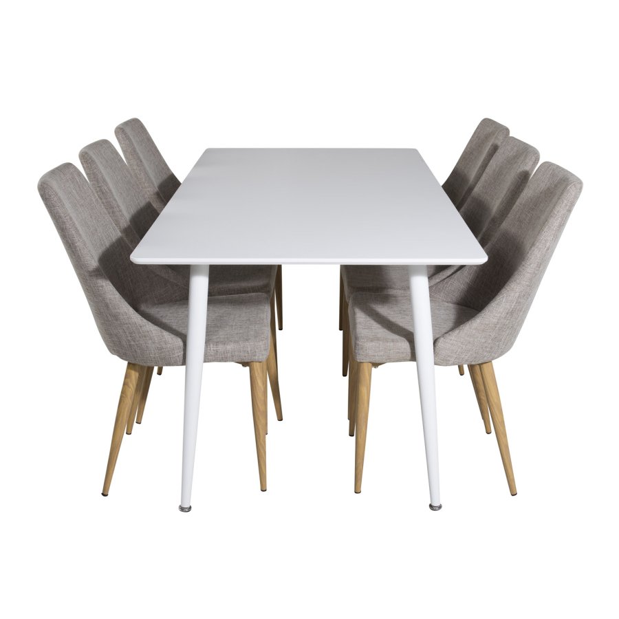 VENTURE DESIGN Leone spisebordsstol, m. armln - lysegr polyester og natur metal