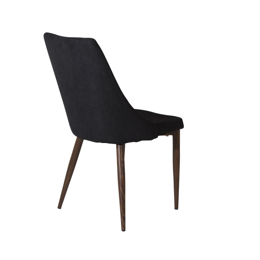 VENTURE DESIGN Leone spisebordsstol, m. armln - sort polyester og valndfolie metal