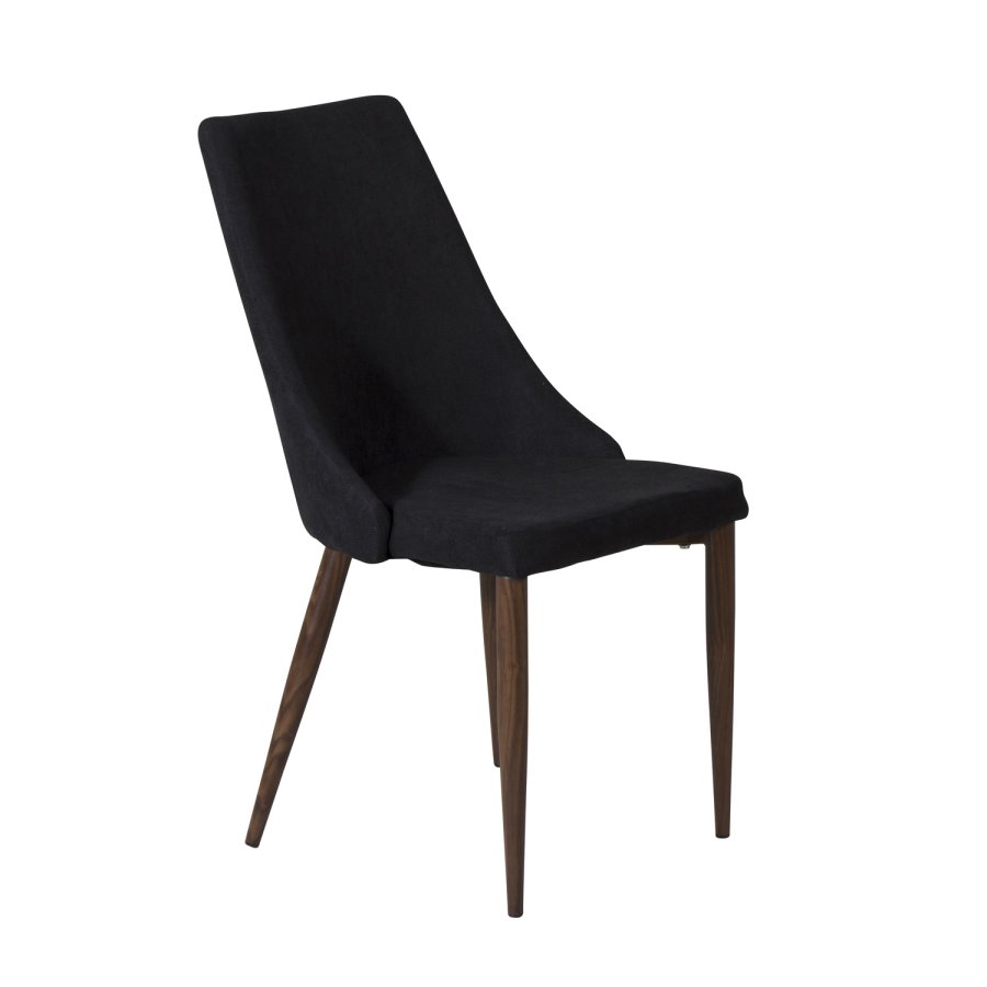 VENTURE DESIGN Leone spisebordsstol, m. armln - sort polyester og valndfolie metal