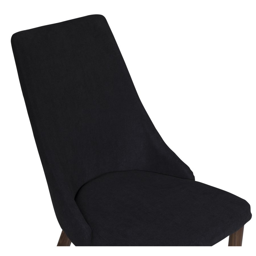 VENTURE DESIGN Leone spisebordsstol, m. armln - sort polyester og valndfolie metal